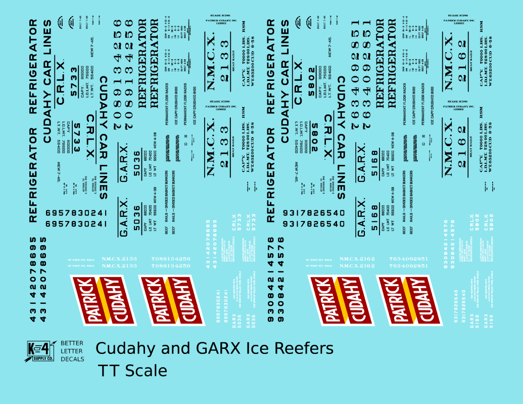 Cudahy and GARX Ice Reefers Black and Red