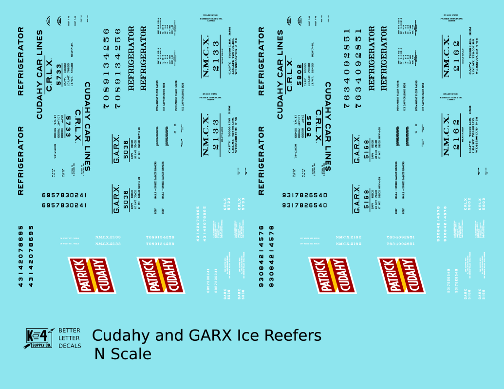 Cudahy and GARX Ice Reefers Black and Red