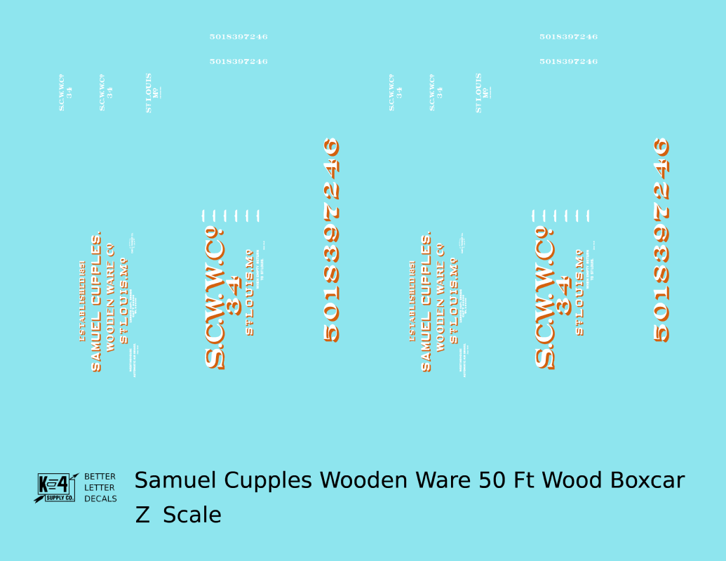 Samuel Cupples Wooden Ware Co. 50 Ft Wood Boxcar St Louis