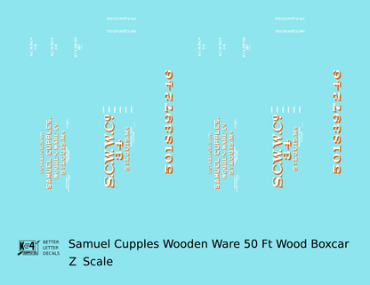 Samuel Cupples Wooden Ware Co. 50 Ft Wood Boxcar St Louis