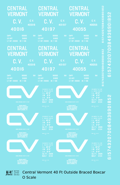 Central Vermont Single Sheathed Boxcar White