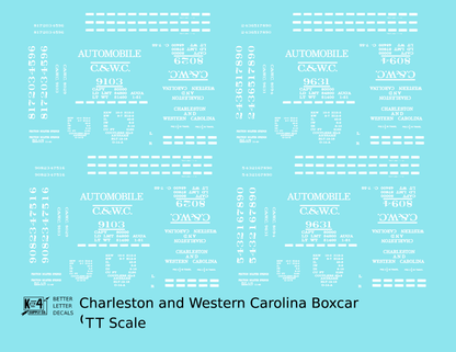 Charleston and Western Carolina 40 Ft Boxcar White