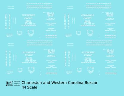 Charleston and Western Carolina 40 Ft Boxcar White
