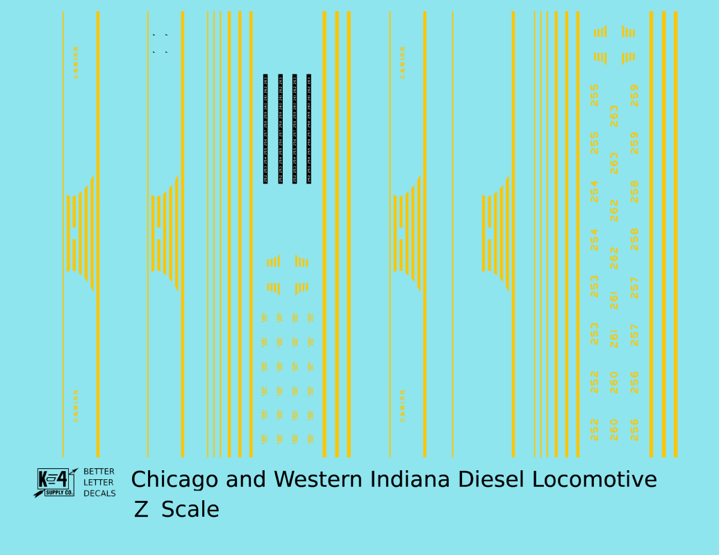 Chicago and Western Indiana ALCO RS-1 Locomotive Yellow