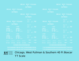 Chicago, West Pullman & Southern 40 Ft Steel Boxcar White