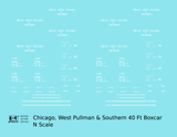 Chicago, West Pullman & Southern 40 Ft Steel Boxcar White