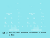 Chicago, West Pullman & Southern 40 Ft Steel Boxcar White