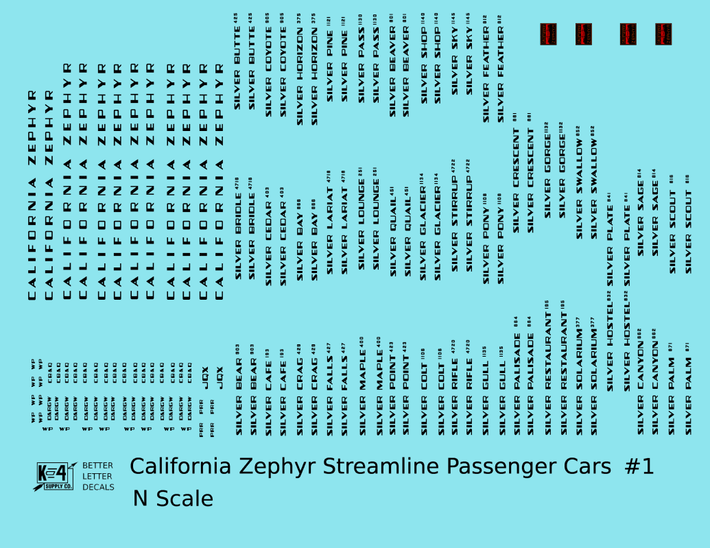 California Zephyr #1 Streamlined Passenger Car Black CB&Q DRGW WP