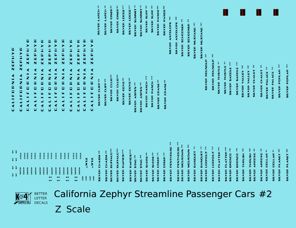 California Zephyr #2 Streamlined Passenger Car Black CB&Q DRGW WP