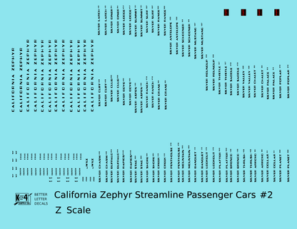 California Zephyr #2 Streamlined Passenger Car Black CB&Q DRGW WP