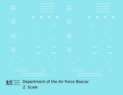 USAF Department Of the Air Force 40 Ft Steel Boxcar White