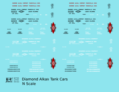 Diamond Alkali Chemicals Tank Car Black, White and Red Painesville