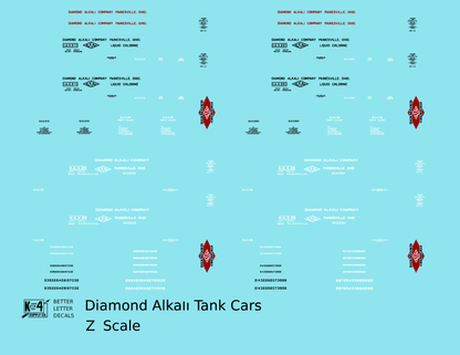 Diamond Alkali Chemicals Tank Car Black, White and Red Painesville