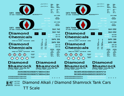 Diamond Alkali Chemicals Tank Car Black and Red Shamrock
