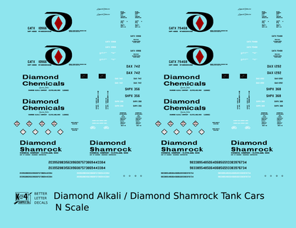 Diamond Alkali Chemicals Tank Car Black and Red Shamrock