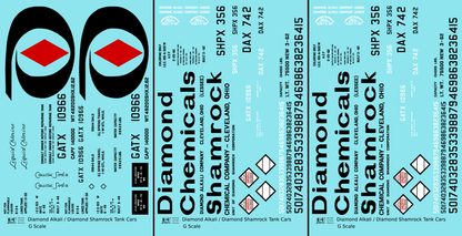 Diamond Alkali Chemicals Tank Car Black and Red Shamrock