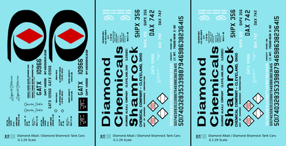 Diamond Alkali Chemicals Tank Car Black and Red Shamrock