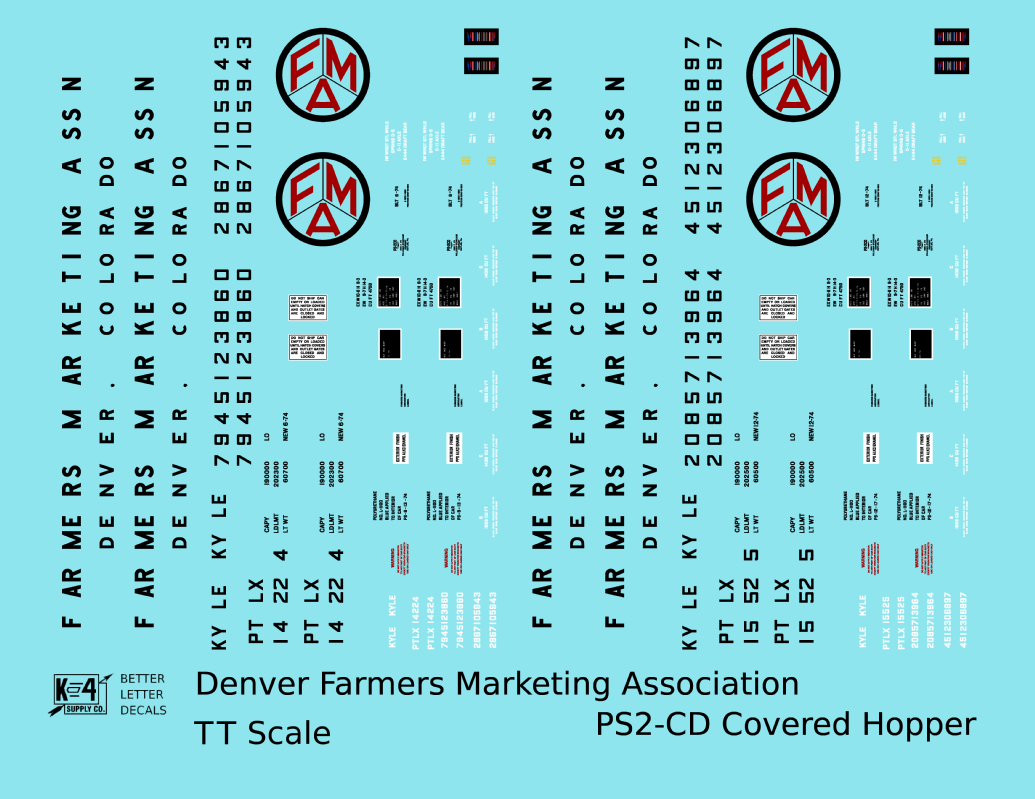 Denver Farmers Marketing Association PS2-CD Covered Hopper Black and Red