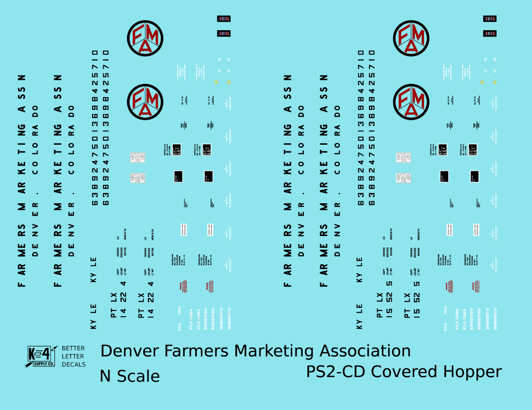 Denver Farmers Marketing Association PS2-CD Covered Hopper Black and Red