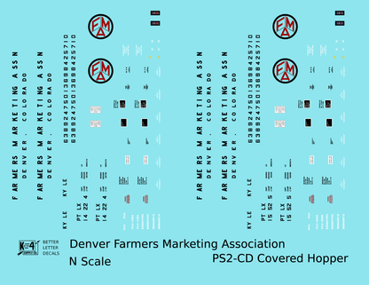 Denver Farmers Marketing Association PS2-CD Covered Hopper Black and Red