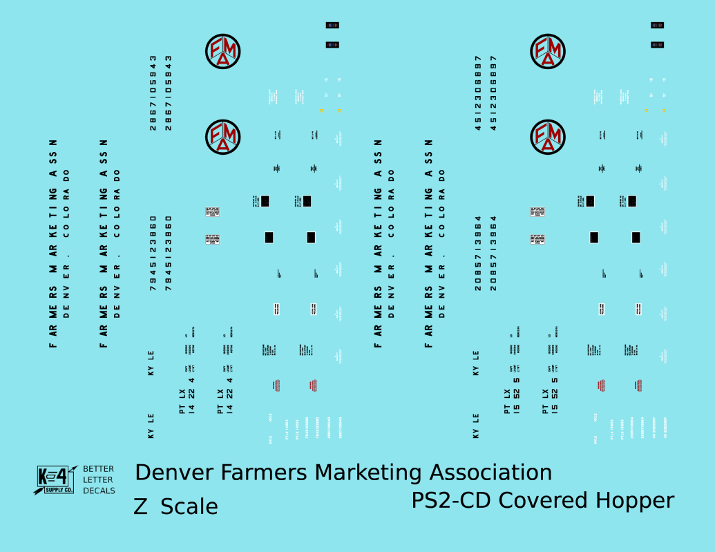 Denver Farmers Marketing Association PS2-CD Covered Hopper Black and Red