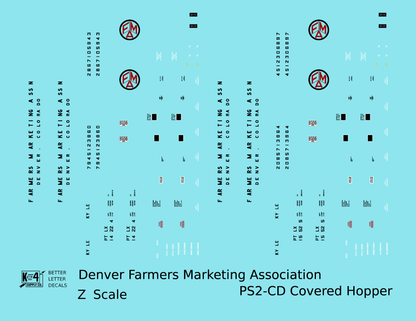Denver Farmers Marketing Association PS2-CD Covered Hopper Black and Red