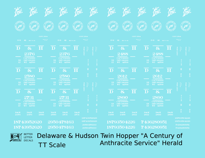 Delaware and Hudson Twin Hopper White Anthracite Logo