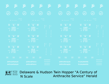 Delaware and Hudson Twin Hopper White Anthracite Logo