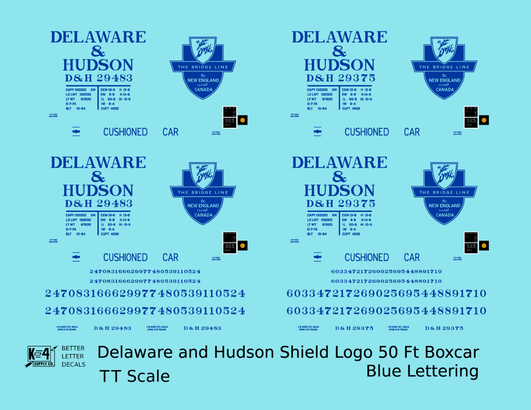 Delaware and Hudson 50 Ft Boxcar Blue