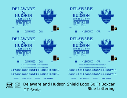 Delaware and Hudson 50 Ft Boxcar Blue