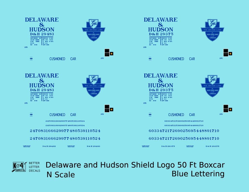 Delaware and Hudson 50 Ft Boxcar Blue