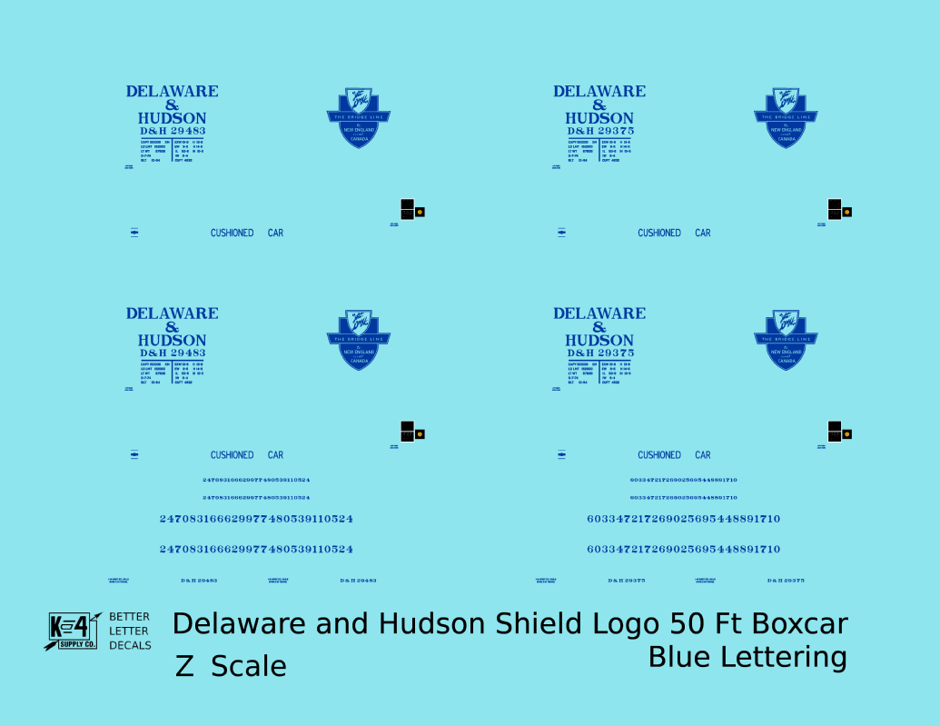 Delaware and Hudson 50 Ft Boxcar Blue