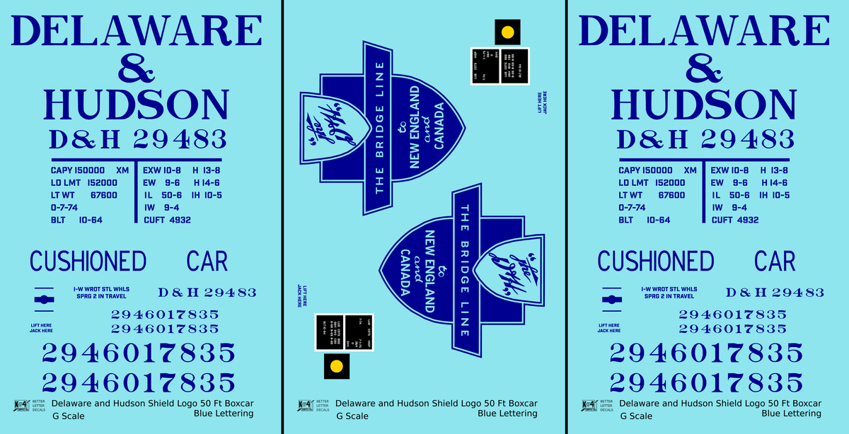 Delaware and Hudson 50 Ft Boxcar Blue