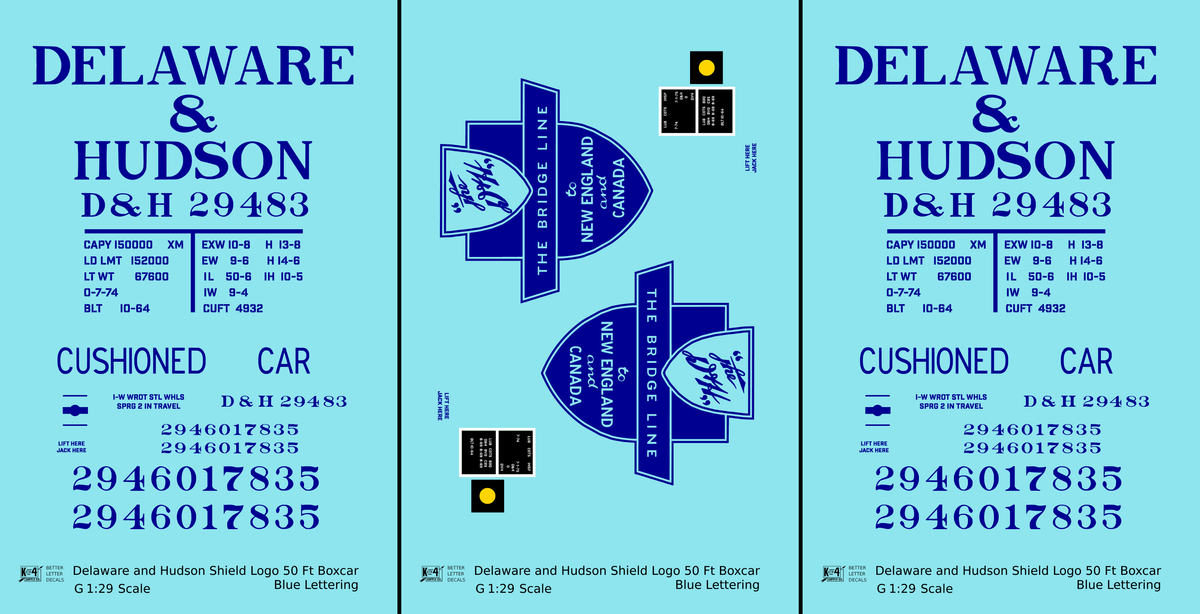 Delaware and Hudson 50 Ft Boxcar Blue
