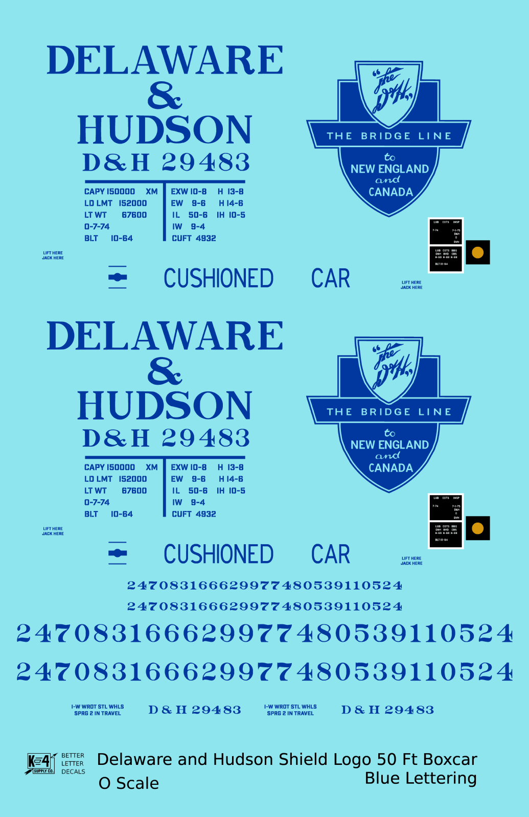 Delaware and Hudson 50 Ft Boxcar Blue