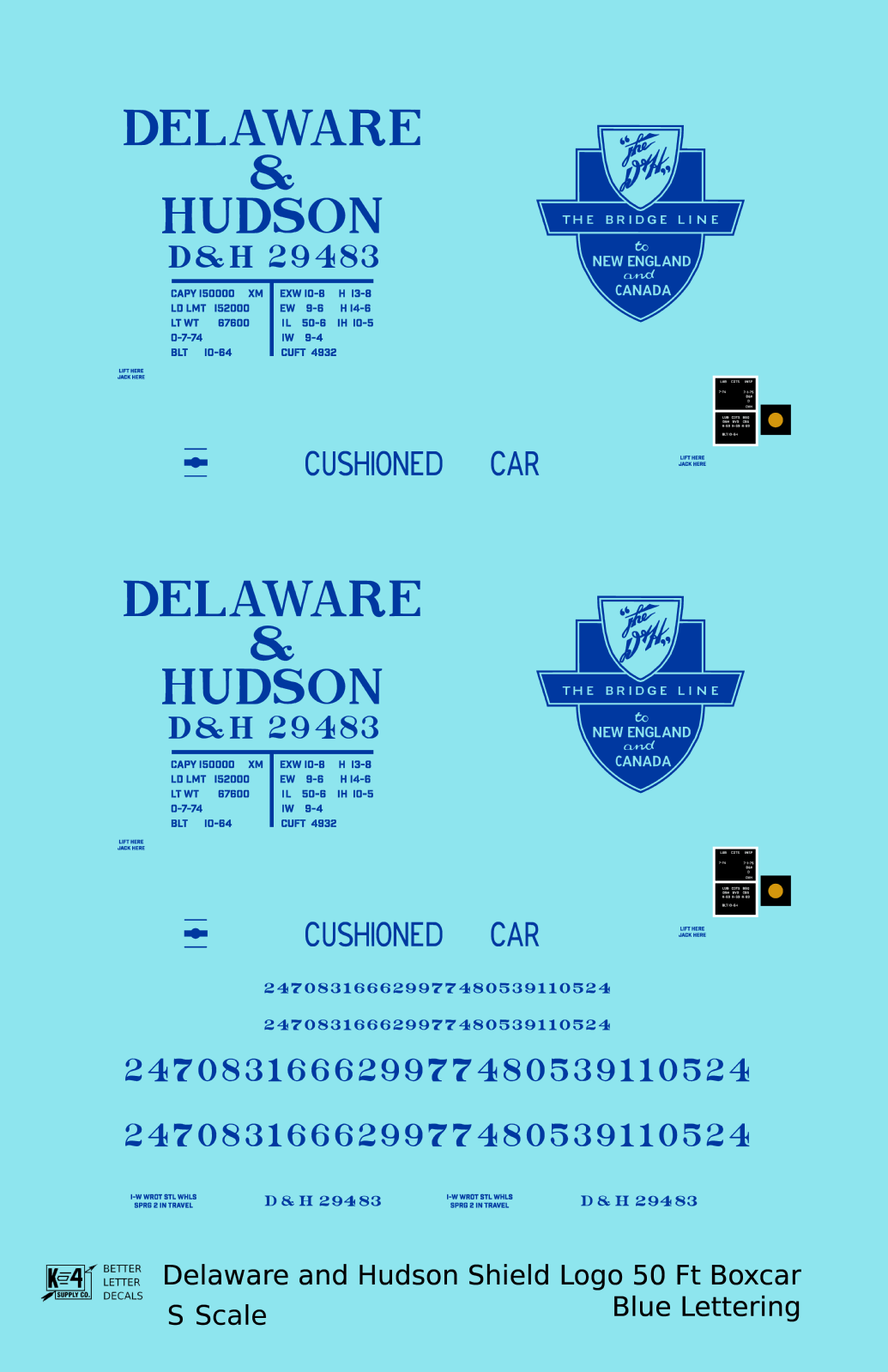 Delaware and Hudson 50 Ft Boxcar Blue