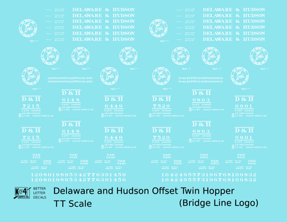 Delaware and Hudson Bridge Line Hopper Car White