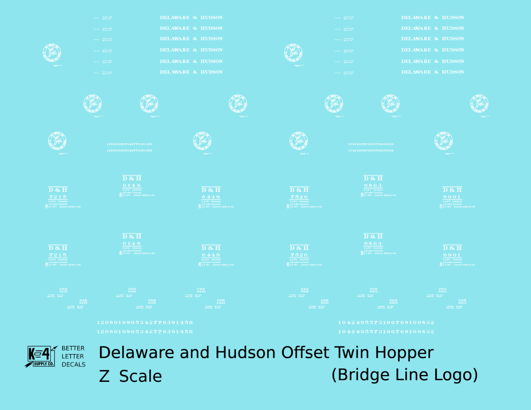 Delaware and Hudson Bridge Line Hopper Car White