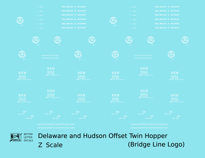 Delaware and Hudson Bridge Line Hopper Car White