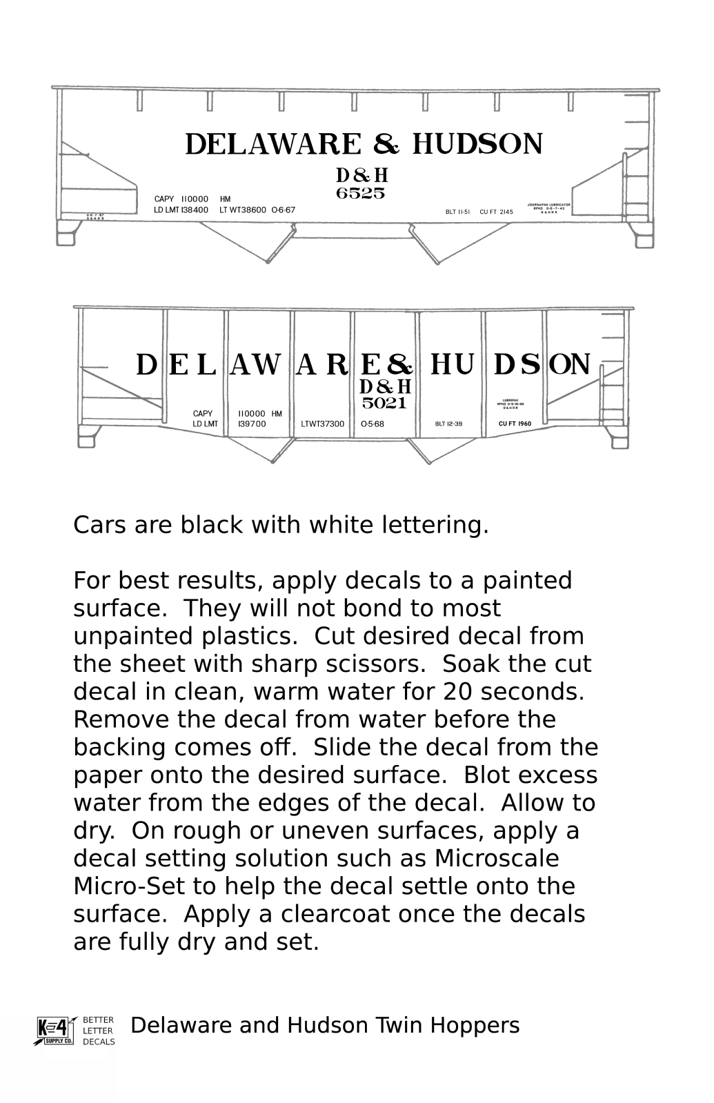 Delaware and Hudson Twin Hopper White