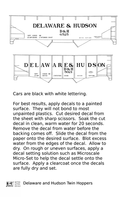 Delaware and Hudson Twin Hopper White
