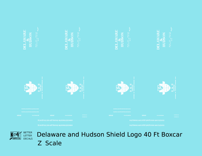 Delaware and Hudson 40 Ft Boxcar White Shield Logo
