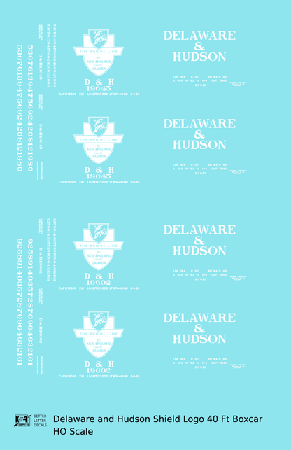 Delaware and Hudson 40 Ft Boxcar White Shield Logo