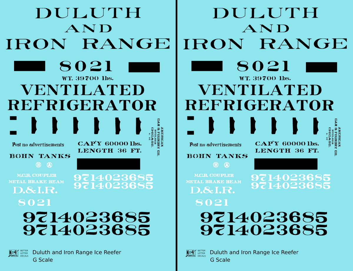 Duluth and Iron Range Ice Reefer Black Pre-DMIR Missabe
