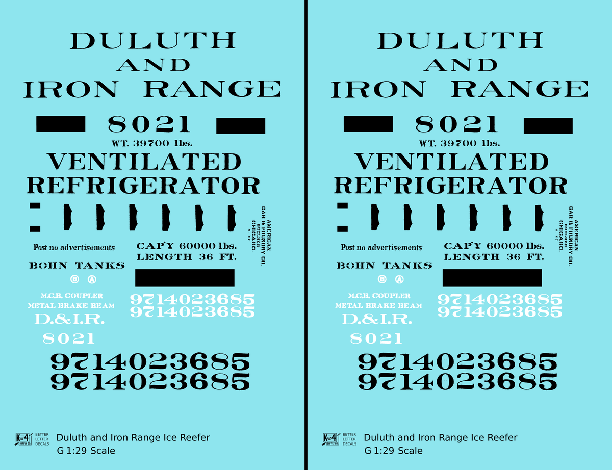 Duluth and Iron Range Ice Reefer Black Pre-DMIR Missabe