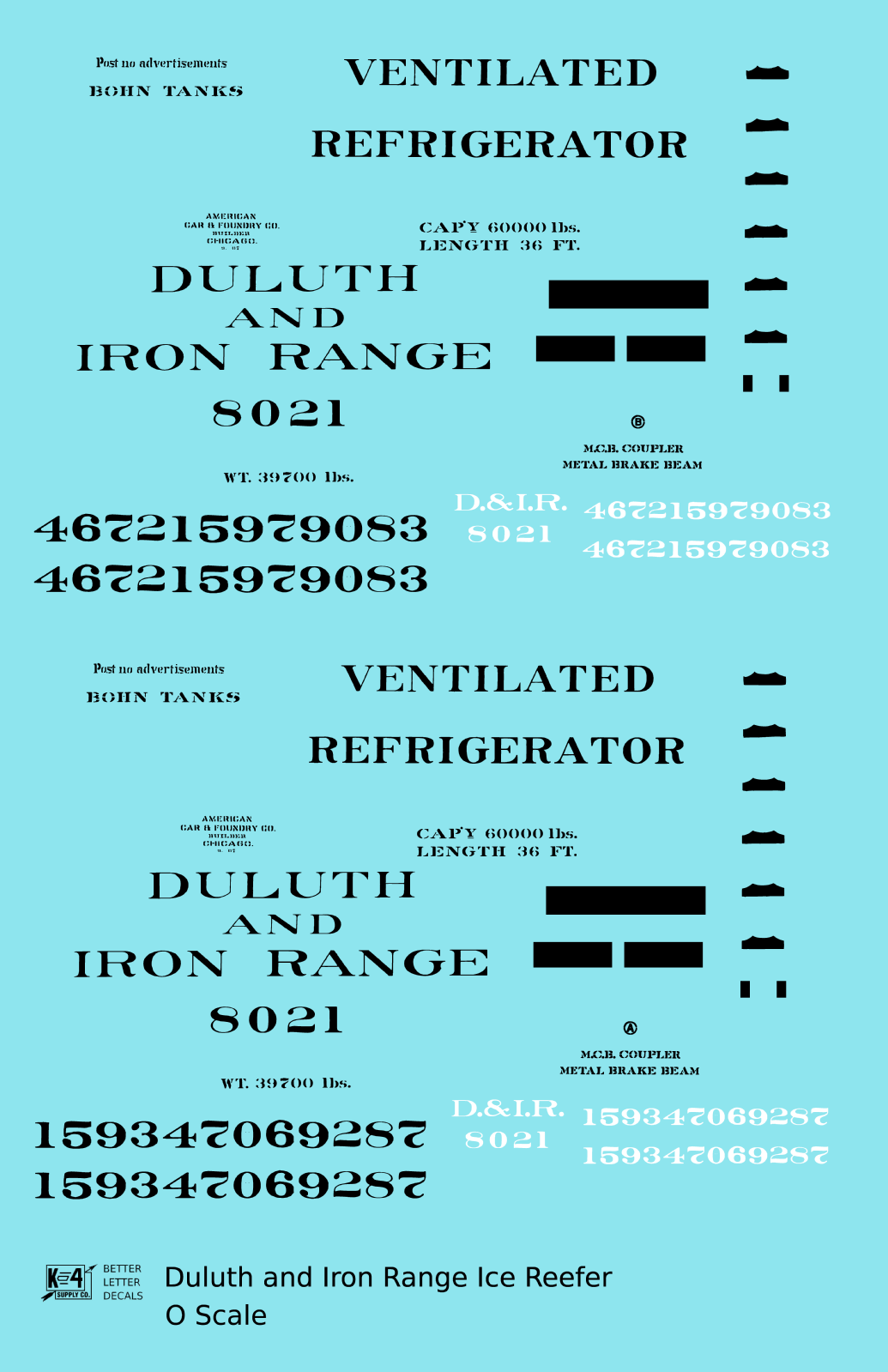 Duluth and Iron Range Ice Reefer Black Pre-DMIR Missabe