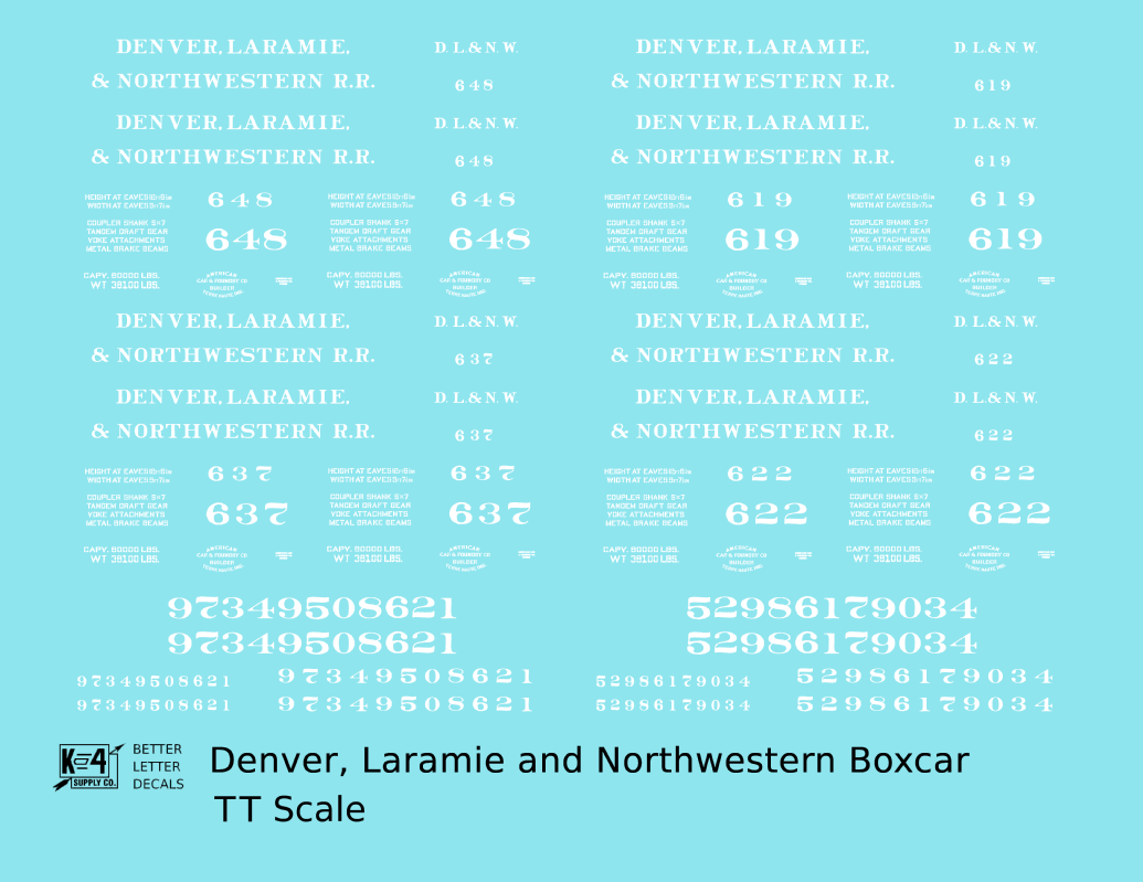 Denver, Laramie and Northwestern Wood Boxcar White Colorado