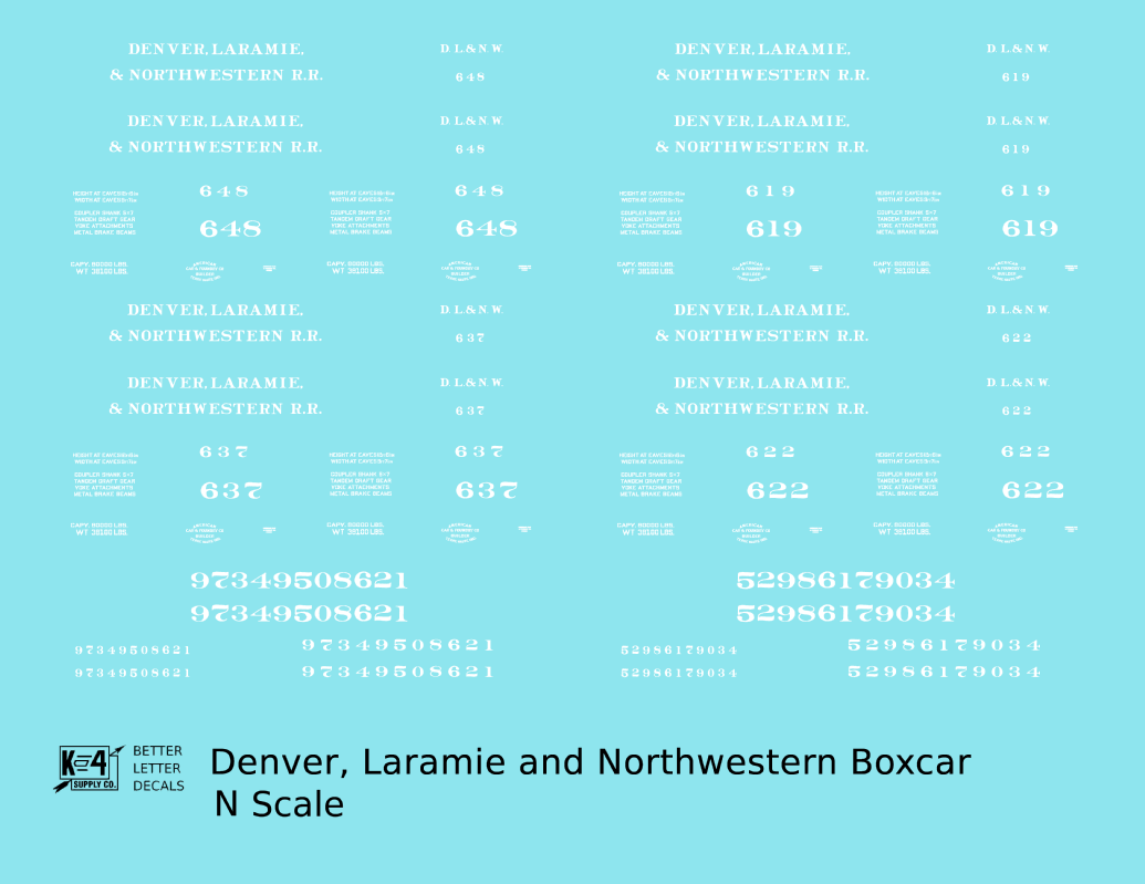 Denver, Laramie and Northwestern Wood Boxcar White Colorado
