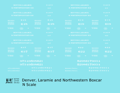 Denver, Laramie and Northwestern Wood Boxcar White Colorado