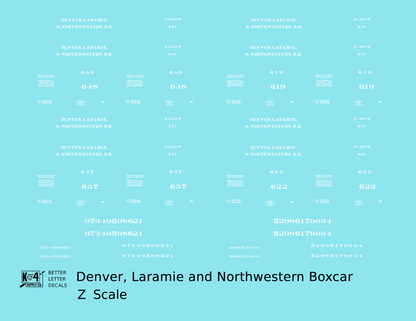 Denver, Laramie and Northwestern Wood Boxcar White Colorado